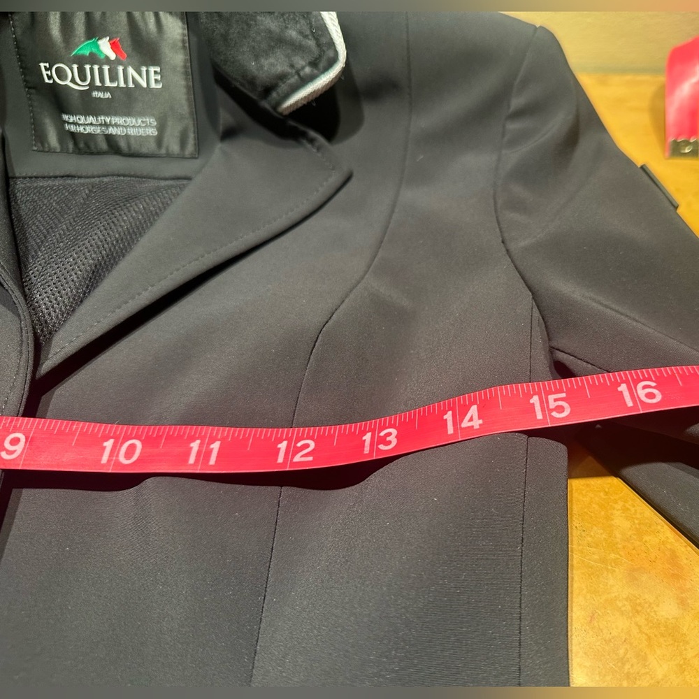 EQUILINE Gait Equestrian Riding Jacket Show Coat, Custom, Black, Sz 2, Perfect! - Picture 12 of 16